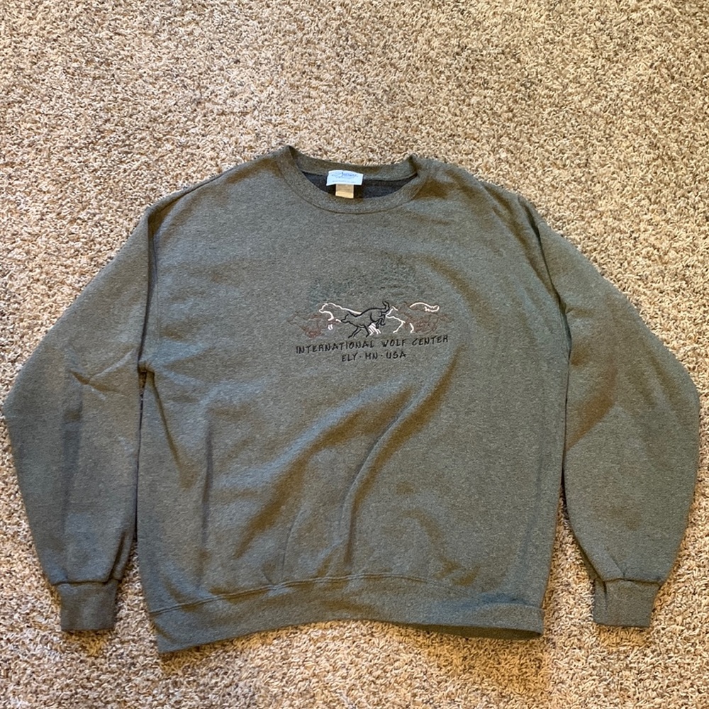 Embroidered Sweatshirt Size large. Brown